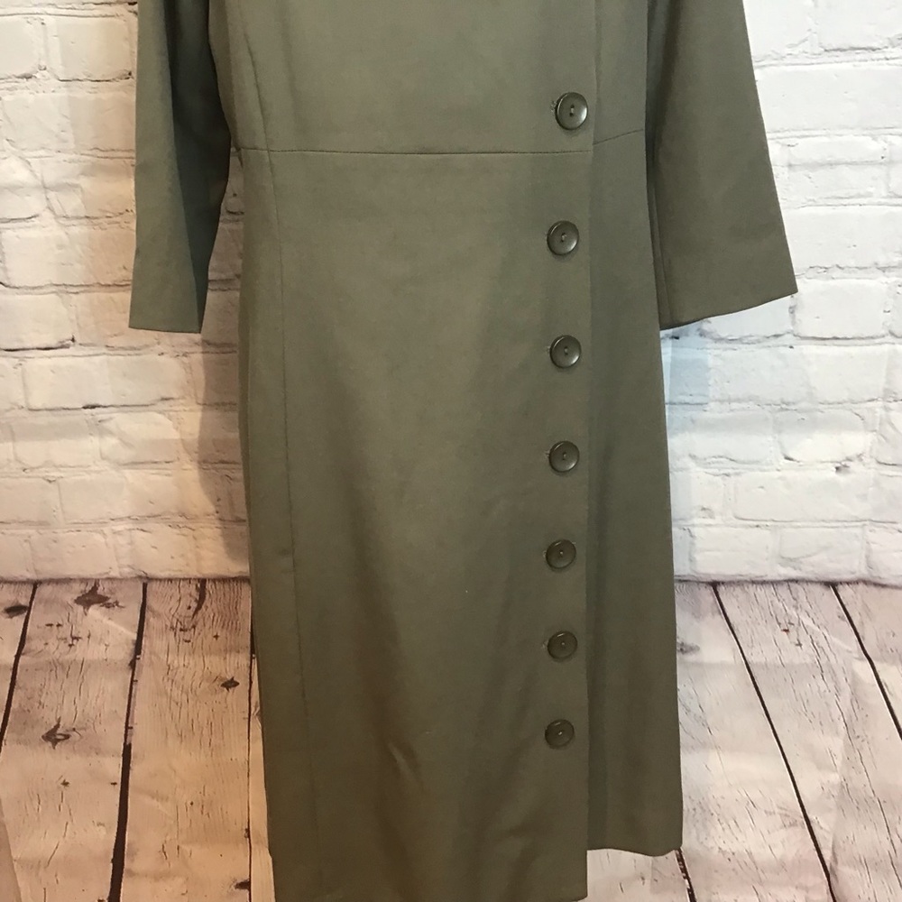 Pendleton Virgin Wool Olive Green Button Front De… - image 5